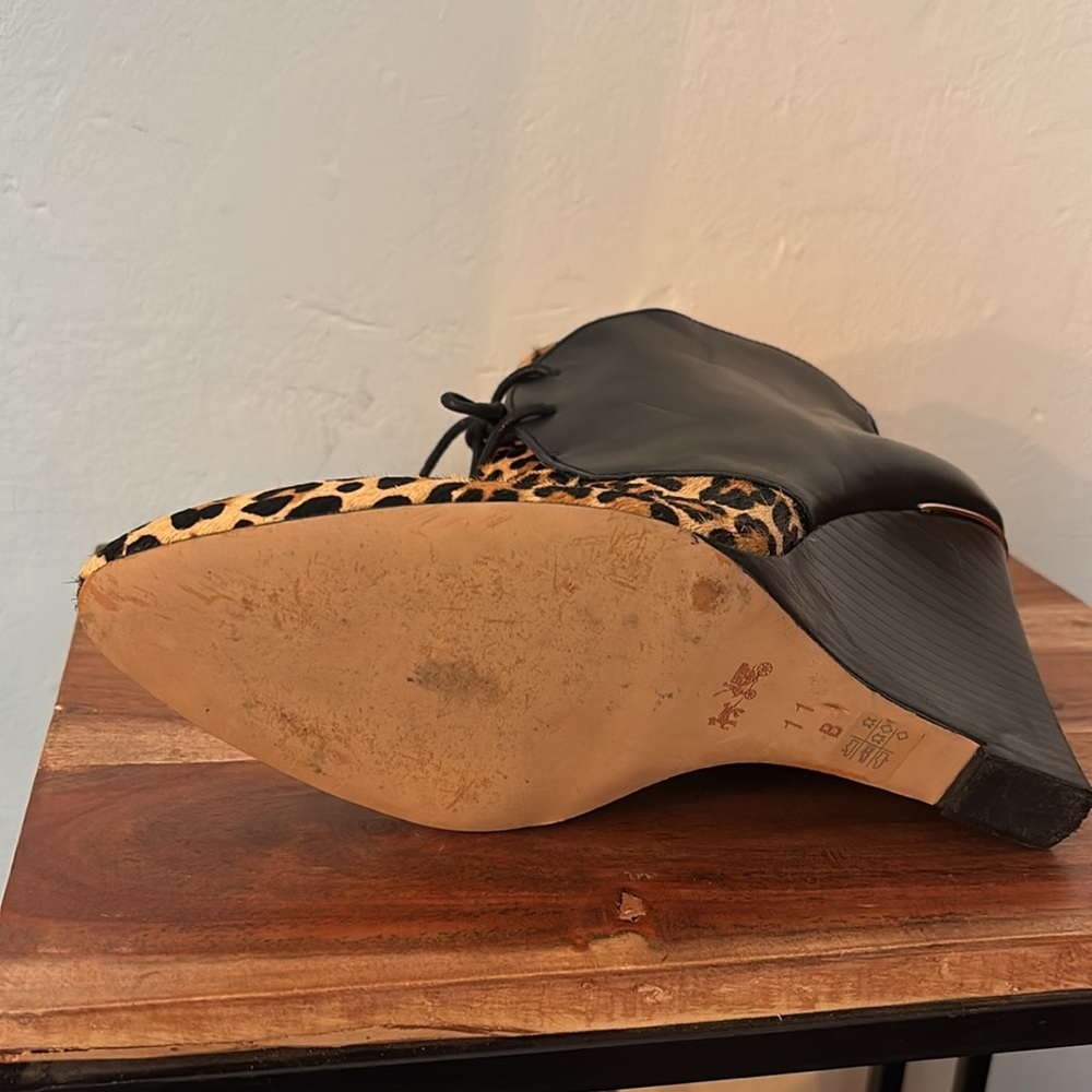 Coach Leopard Print Lace-Up Ankle Boots - Picture 4 of 4